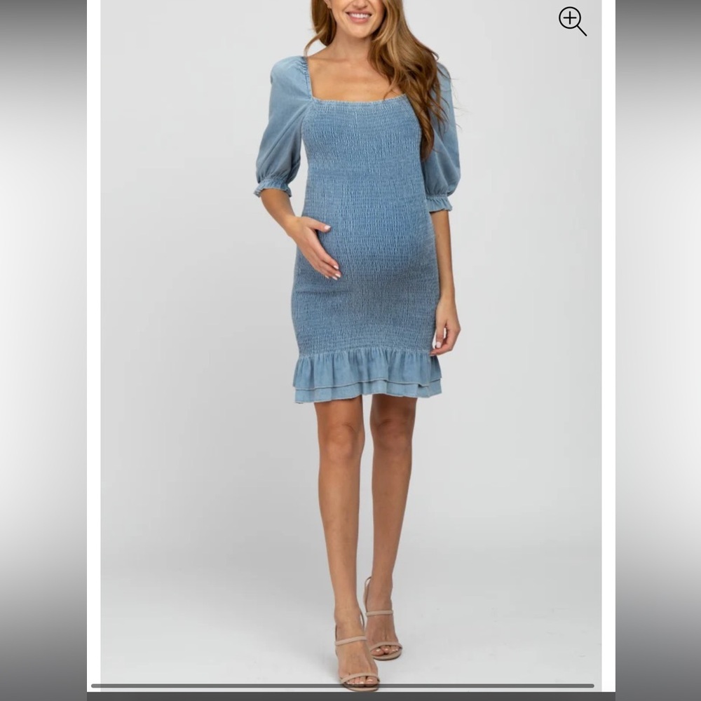 Blue Smocked Women's Dress
